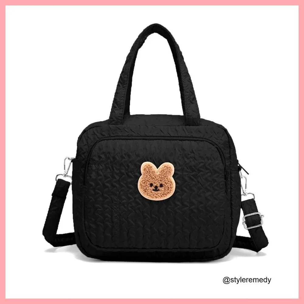 Nylon Diaper Bag Tote with 8 Pockets and Insulated Compartments